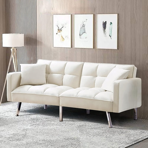 Adjustable Loveseat Sofa Bed with Metal Legs