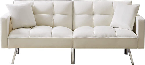 Adjustable Loveseat Sofa Bed with Metal Legs