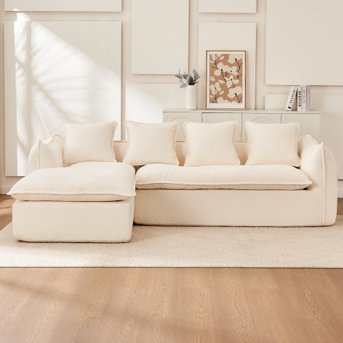 LuneluX_Home – Oversized 3-Seater L-Shape Sofa with Chaise